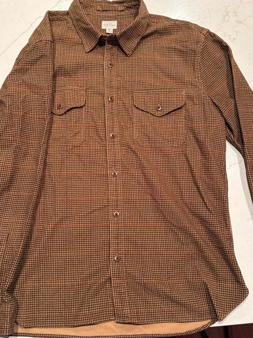 J. Crew Brown Houndstooth Button-Down Shirt